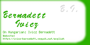 bernadett ivicz business card